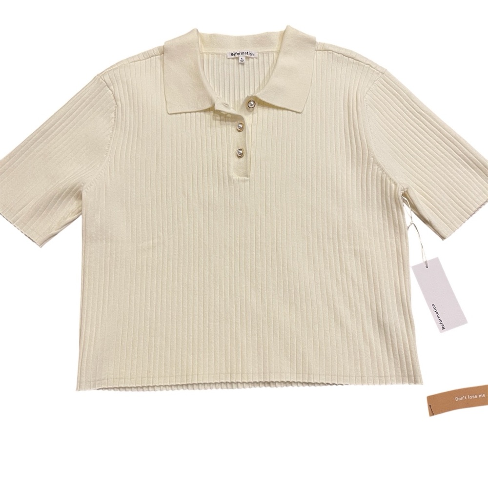 Reformation Moda Cotton Collared Sweater